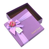Drasawee Square Shape Gift Boxes Birthday Christmas Wedding Gift Wrap Boxes 8X8X2inch Purple