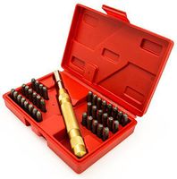Bastex 39pc Steel Metal Number and Letter Alphabet ID Stamping Punch Tool Set Kit