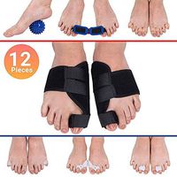 MOXIN Orthopedic Bunion Corrector and Splint Cushions Cure Pain in Big Toe Joint, Tailors Bunion, Hallux Valgus All Day & Night Joint Care Use 12pcs Bunion Support and Relief Kit