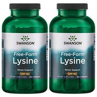Swanson Free-Form L-Lysine 500 mg 300 Caps 2 Pack