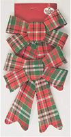 Holiday Crafts (TM) Set of 6 Hologram Plaid Bows - 5.5 x 8 Inches Each (Red and Green Plaid)