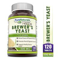 Pure Naturals Brewer's Yeast Tablets 500 mg -Allergen Free - Supports Heart Health, Glucose Metabolism, Digestive Health (120 Count)