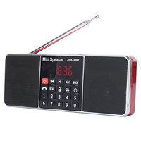 Easycare Portable Mini AM FM Radio Clear Speaker Music Player (L288-AMBT Red)