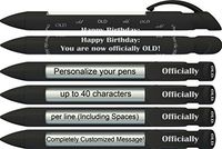 Greeting Pen Personalized Pens- Over the Hill Funny Birthday Party Invitation/Favor Rotating Message Pen - 25 Pack (P-PP-102-25)