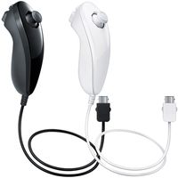 AFUNTA Nunchuck Controllers Compatible Nintendo Wii U, 2 Packs Replacement Compatible WII U Video Game - Black, White