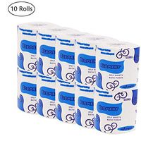 YISTA 10 Rolls Soft and Comfortable Toilet Paper, 77g/Roll 3 Layers Dissolvable Toilet Tissue Skin-Friendly Paper for Household Daily