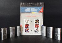 LOT of 6 BIC NHL Mini LIGHTERS Metal Holder+Free 6 Great Canadian Forward Stamps