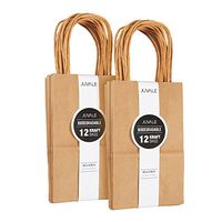 Juvale 24-Count Brown Kraft Gift Bags, 5.25 x 3 x 8.5 Inches, Small Paper Bags with Handles, Great as Wedding Favor Bag, Bridal Party Gift Bag, Business or Hotel Guests