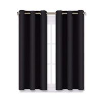 NICETOWN Living Room Blackout Curtains and Drapes, Black Solid Thermal Insulated Grommet Blackout Drapery Panels for Window (2 Panels, 29 inches Wide by 45 inches Long, Black)