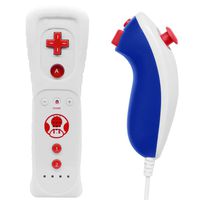 Wii U Remote Controller, Built in Motion Plus Remote and Nunchuk Controller with Silicon Case and Wrist Strap for Nintendo Wii and Wii U (Retro White)