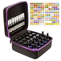 Essential Oil Carrying Case/Roller Bottle Organizer - Storage for 25-33 Bottles - Holds 15-30ml 1oz & 10ml Roll on Bottles - (Carry Handle On Top) Free Roller Bottle Opener & 192 Labels