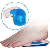 2 Pairs Gel Heel Cups- Best Shoe Inserts for Heel Spurs - Massaging Cushions Provide Foot Relief - Arch Support & Relieving Sore Plantar Fascia Pain - Shock Absorbing for Running