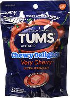 Tums Chewy Delights Capsules, Very Cherry, 32 CT (Pack of 2)