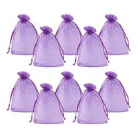 PandaHall Elite About 200 Pcs Purple Drawstring Organza Gift Bags Wedding Party Candy Favor Bags Jewelry Pouches Wrap 4x6 Inches