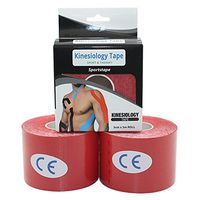 STpro Elastic Waterproof Kinesiologie Tape 2" x 16.4 ft,2 Rolls,Red