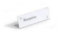 Durable 803119 Table Name Plate Acrylic 61 x 210 mm Clear Pack of 10