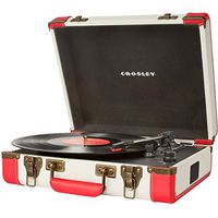 Crosley CR6019A-RE Executive Portable USB-Enabled 3-Speed Turntable (Red/Cream)
