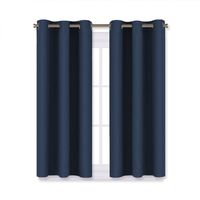 NICETOWN Blackout Draperies Curtains, All Season Thermal Insulated Solid Grommet Top Blackout Curtains/Drapes for Kid's Room (Navy, 1 Pair, 29 x 45 Inch)