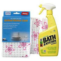 Bath and Kitchen multifunctional effervescent spray cleaner -Multi-Surface 26 Oz Trigger Bottle Jelmar For Cleaning your Kitchen and Toilet with Rinse Aid – Included Flinka Reusable Kitchen Wips