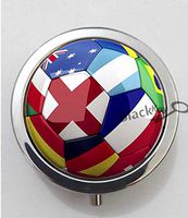 BlackKey Soccer Ball Theme 3-Compartment Decorative Pocket Gift Box Case Organizer for Pill, Color 1 -490