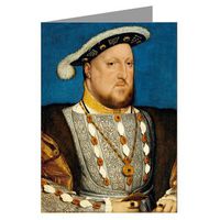12 Vintage Notecards Set, portrait of Henry VIII, Famous for his six marriages, and separation of the Church of England from the Holy Roman Catholic Church