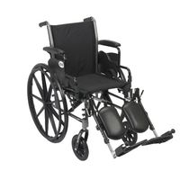 Drive Medical Cruiser III Light Weight Wheelchair with Various Flip Back Arm Styles and Front Rigging Options, Flip Back Removable Desk Arms/Elevating Leg Rests, Black, 20 Inch