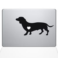 The Decal Guru I Love My Dachshund Decal Vinyl Sticker, 13" MacBook Air, Black (1479-MAC-13A-BLA)