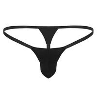 dPois Mens Stretch Comfort Low Rise Micro Mini Pouch G-String Thongs Jockstrap Underwear Black Medium(Waist: 29.0-53.0"/73-135cm)