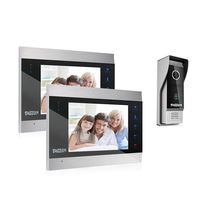 TMEZON 7 Inch Video Door Phone Visual Intercom Doorbell 1-Camera 2-Touch Screen Monitor IR Night Vision TFT Color LCD Display