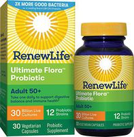Renew Life Adult Probiotic - Ultimate Flora Adult 50+ Probiotic Supplement - Shelf Stable, Gluten, Dairy & Soy Free - 30 Billion CFU - 30 Vegetarian Capsules