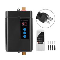 AUNMAS Mini Electric Water Heater Instant Tankless Water Heater Heating Machine for Bathroom Kitchen (24x13.5x6.5cm)(US Plug 110V-Black)