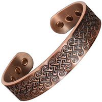 Holistic Magnets® Copper Magnetic Bracelet for Men X-Large up to 9.5 in Arthritis Bracelet Copper Bracelet for Pain Healing Bracelet (GF)-Golden Fleece (XL: Wrist 8-9.5 inch)