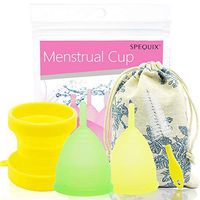 SPEQUIX 2 PCS Women's Reusable Menstrual Cup with 1 PCS Sterilizer Cup and 1 PCS Cleaning Brush (S)