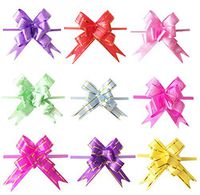HugeDE 100 Pcs Pull Bows Gift Knot Ribbon Present Wrapping Bows Basket Pull Bows for Festivals