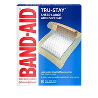 Band-Aid Brand Tru-Stay Adhesive Pads, Large Sterile Bandages for Wound Care and Protection, Large Size, 10 ct ( Pack of 11)