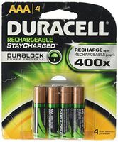Duracell AAA NiMH Rechargeable Batteries, 4 Pack