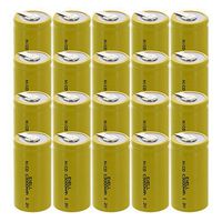20x Exell C Size 1.2V 3000mAh NiCD Rechargeable Batteries with Tabs for meters, radios, hybrid automobiles, high power static applications (Telecoms, UPS and Smart grid), radio controlled devices