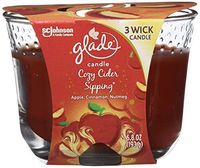 Glade 3-Wick Candle, Cozy Cider Sipping, Scented Oil Air Freshener Candle, 6.8 oz, Pack of 3