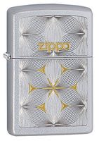 Zippo Flower Patten Pocket Lighter, Satin Chrome