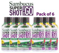 Sambucus Immune Travel Shot (6 Pack) Nature's Answer Elderberry Shot on The Go. 2oz. Alcohol Free Non-GMO Sambucus Black Elderberry Airplane/Travel Shot for Healthy Immune Support
