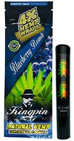 Herb Airtight Tube Pocket Protector with Kingpin Blueberry Bomb Hemp Wraps 1 Count DC Crafts Nation- Rasta Skull