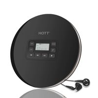 Portable CD Player for Car, Personal Compact CD Player with Stereo Earbuds/USB Power Cable/LCD Display, Anti-Skip Small CD Player, CD Music Player with Anti-Shock Function, Black