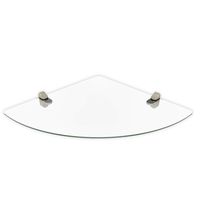 WALI Corner Floating Wall Mounted Shelf with Transparent Strengthened Tempered Glasses for DVD Players, Cable Boxes, Games Consoles, TV Accessories (CS001S), 1 Shelf, Silver