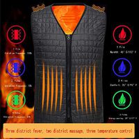 YIYICC Massage Heated Vest,3 Adjust The Temperature,3 Speed Massage,USB Interface,Adjustable Washable Waistcoat for Men Women Back Pain Outdoor Hunting Camping Hiking,Black,XXXL
