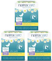 Natracare Ultra Pads With Wings Long Pack Of 3