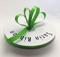 Ben Collection 1/4" X 50 Yards Double Face Satin Ribbon with Metallic Silver Edge (Apple)