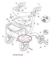 Dust Cap for Drive RTL10266 Nitro Rollator Walker - 1 pair