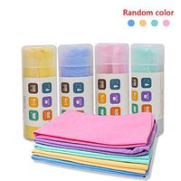 Car Clean Cham Towel Cleaning Chamois Cleaning Cloths Absorber Shammy Chamois Towel car Washing Towel Drying Chamois Synthetic Leather Washing Cloth for car, pet, Home Random Color