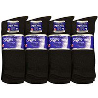 Falari Unisex Diabetic Socks Crew (12 Pairs) 9-11, 10-13, 13-15, Black, Grey, White