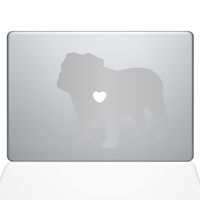 The Decal Guru I Love My Bulldog Decal Vinyl Sticker, 12" MacBook, Silver (1485-MAC-12M-S)